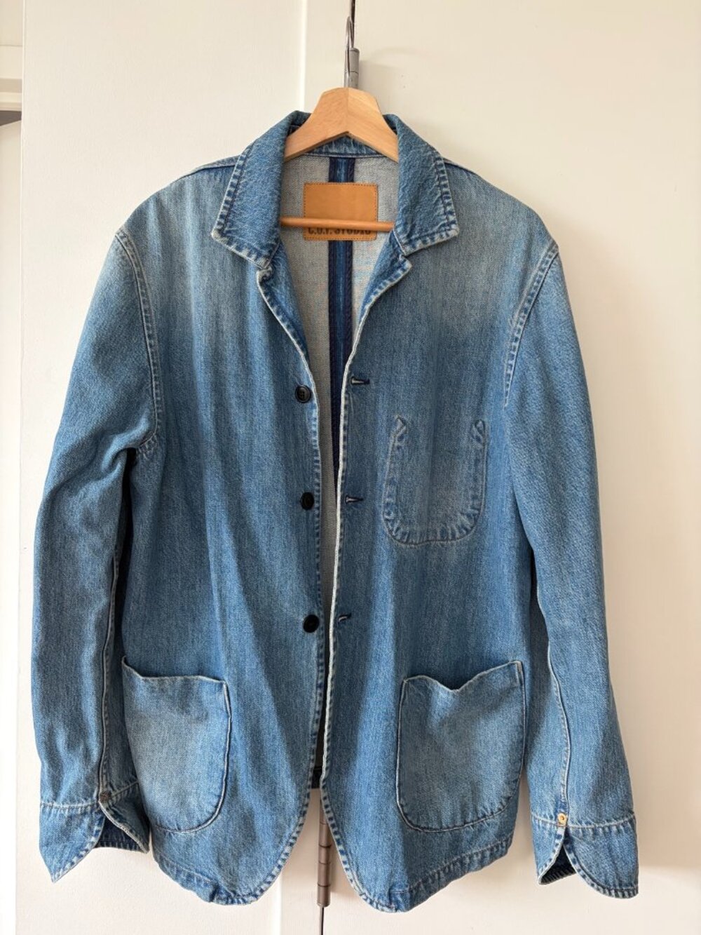 C.O.F. Studio Denim Chore Blazer Light Wash M